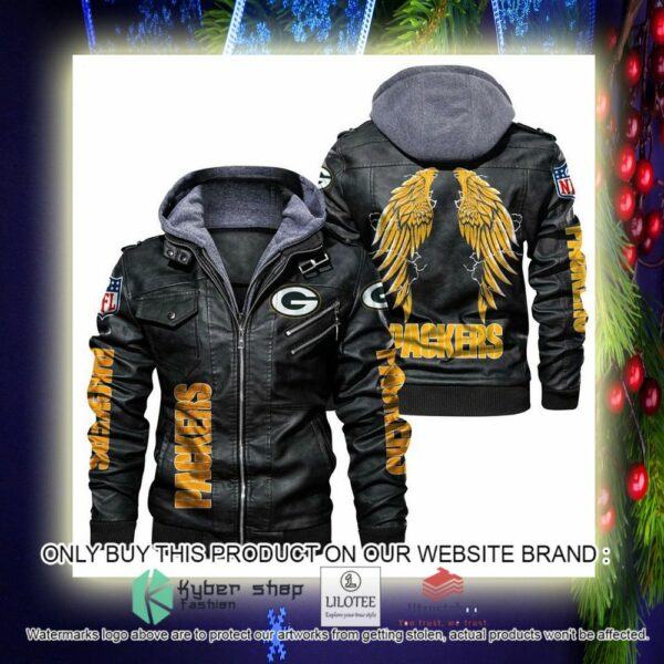 NFL Green Bay Packers Wings mens Leather Jacket