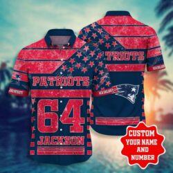 NFL Hawaiian Shirt New England Patriots Shorts star 3D Custom Name Number