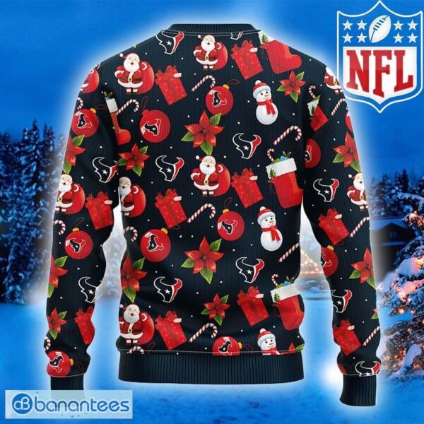 NFL Logo Houston Texans Santa Claus Snowman Ugly Christmas Sweater Gift For Fans 1