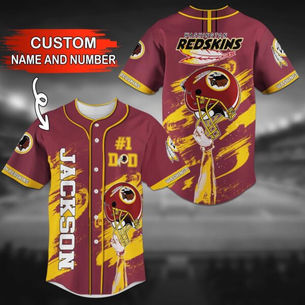 NFL Washington Redskins Custom Name Number Logo Baseball Jersey