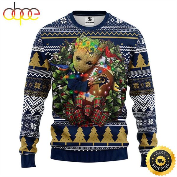 NFL Los Angeles Rams Groot Hug Christmas Ugly Sweater nm7cnn