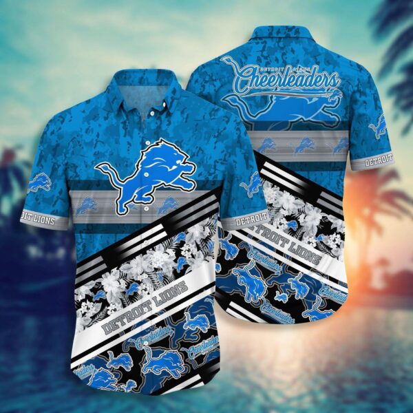 Nfl Detroit Lions Blue Silver Trendy Hawaiian Shirt Aloha Shirt