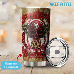 Kansas City Chiefs Metallica skull logo Custom Name Tumbler Personalized 49ers Tumbler Metallica Skull San Francisco 49ers Gift
