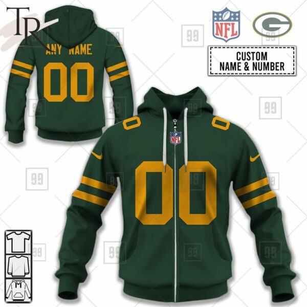 Personalized NFL Green Bay Packers Alternate Jersey Hoodie 2223 1