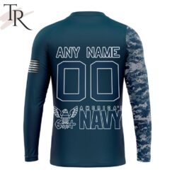 Personalized NFL Green Bay Packers Special Navy Camo Veteran Design Hoodie 7