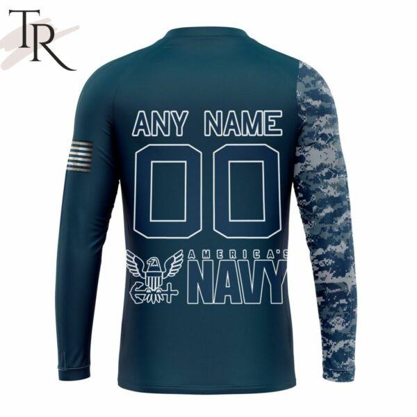 Personalized NFL Green Bay Packers Special Navy Camo Veteran Design Hoodie 7