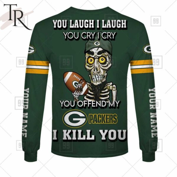 Personalized NFL Green Bay Packers You Laugh I Laugh Jersey Hoodie 8