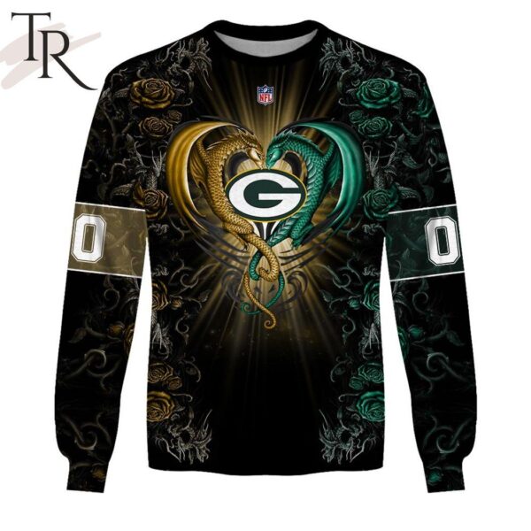 Personalized NFL Rose Dragon Green Bay Packers Hoodie 4