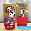 San Francisco 49ers Bud Light Tumbler Snoopy Custom Name Gift For Beer Lovers San Francisco 49ers Bud Light Tumbler Snoopy Custom Name Gift For Beer Lovers