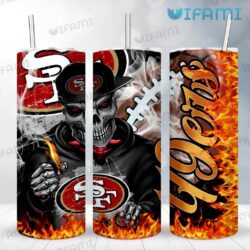 Kansas City Chiefs NFL Tumbler Polynesian new pattern 2024 San Francisco 49ers Tumbler Fire Skull 49ers Gift