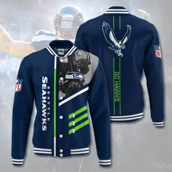 Seattle Seahawks 3d Benas Jr Personalized Baseball Jacket for fan