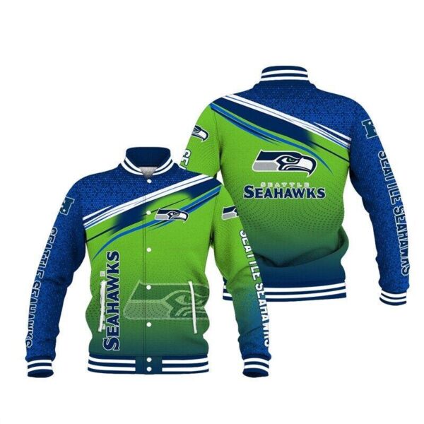 Seattle Seahawks 3d logo 2024 Personalized Baseball Jacket