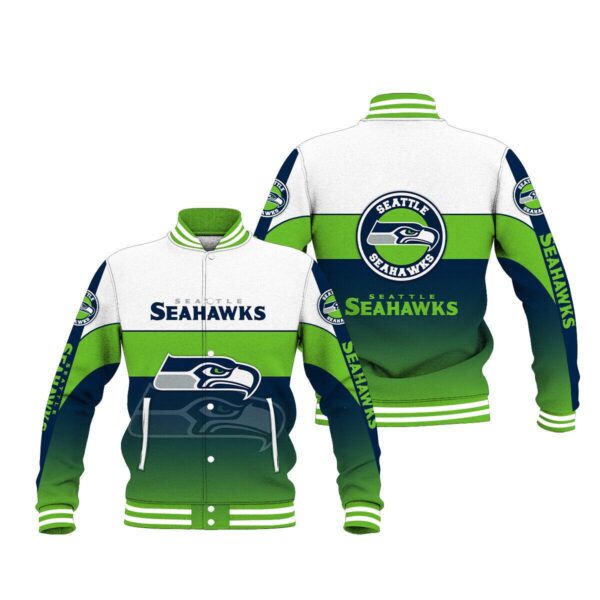 Seattle Seahawks 3d model 01 Personalized Baseball Jacket