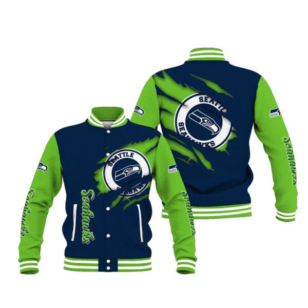 Seattle Seahawks 3d model 2023 Personalized monster style Baseball Jacket