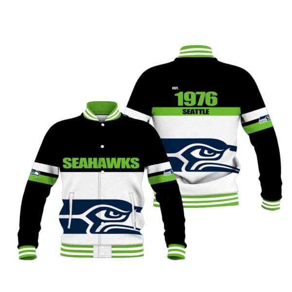 Seattle Seahawks 3d model black Personalized Baseball Jacket