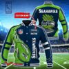 Seattle Seahawks Fire Ball Custom Name Baseball Jacket Seattle Seahawks Fire Ball Custom Name Baseball Jacket