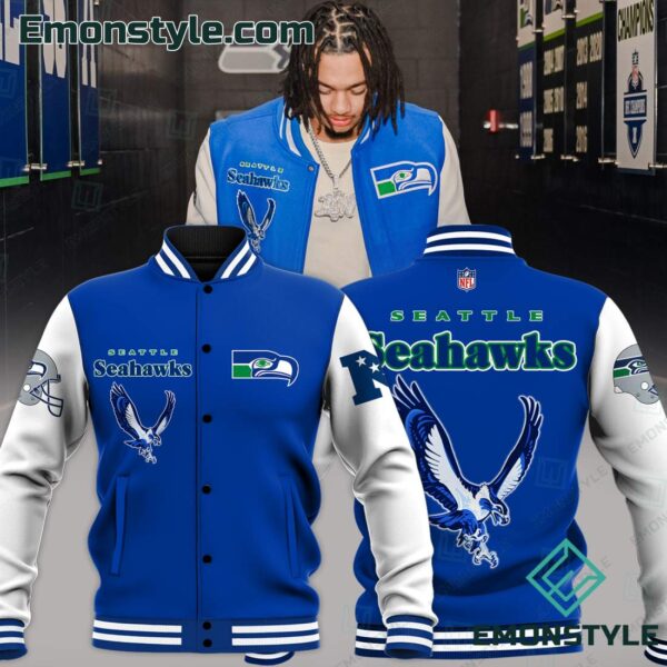 Seattle Seahawks NFL Throwback Baseball Jacket for fan