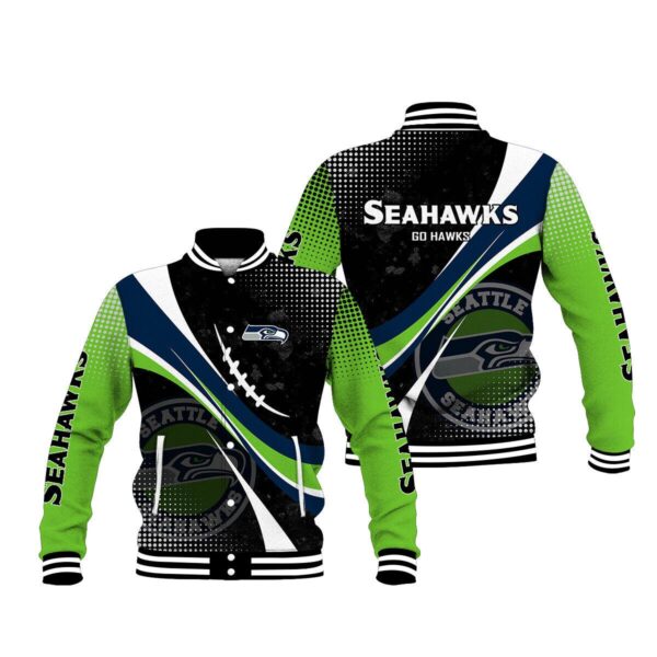 Seattle Seahawks logo retro 2024 Personalized Baseball Jacket