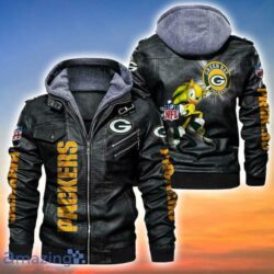 Sonic The Hedgehog Green Bay Packers NFL mens Leather Jacket