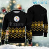 Steelers Christmas Sweater Black Reindeer Pittsburgh Steelers Gift Steelers Christmas Sweater Black Reindeer Pittsburgh Steelers Gift