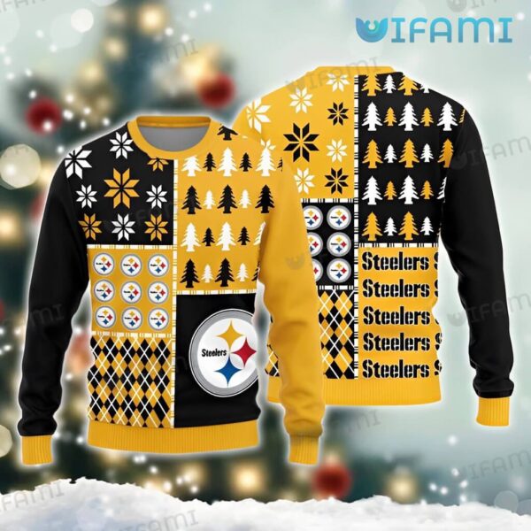 Steelers Christmas Sweater Logo Pattern Pittsburgh Steelers Gift