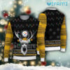 Steelers Christmas Sweater Reindeer Glasses Lights Background Pittsburgh Steelers Gift
