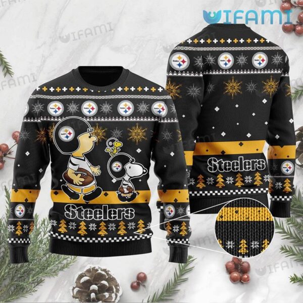 Steelers Christmas Sweater Snoopy Charlie Brown Woodstock Pittsburgh Steelers Gift