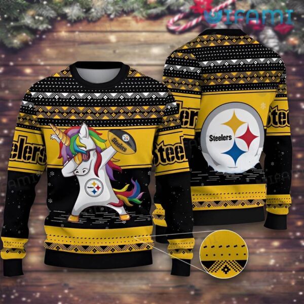 Steelers Christmas Sweater Unicorn Dabbing Pittsburgh Steelers Gift