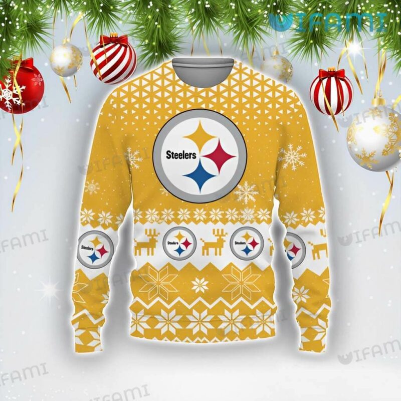 NFL Ugly sweater Steelers Ugly Sweater Yellow Christmas Logo Pittsburgh Steelers Gift