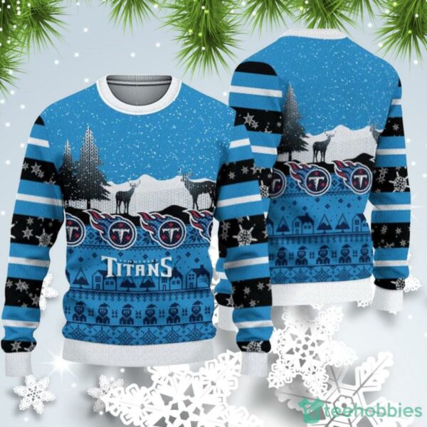 Tennessee Titans NFL Christmas Reindeers Pattern Ugly Christmas Sweater