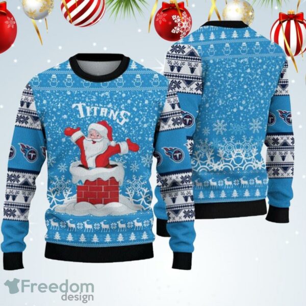 Tennessee Titans NFL Christmas Santa Claus v2 Ugly Christmas Sweater