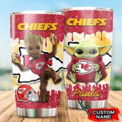Kansas City Chiefs Grogu Groot Custom Name Tumbler