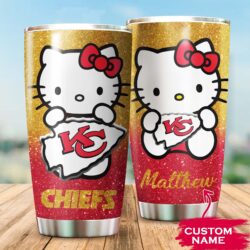 Kansas City Chiefs Hello Kitty Custom Name Tumbler