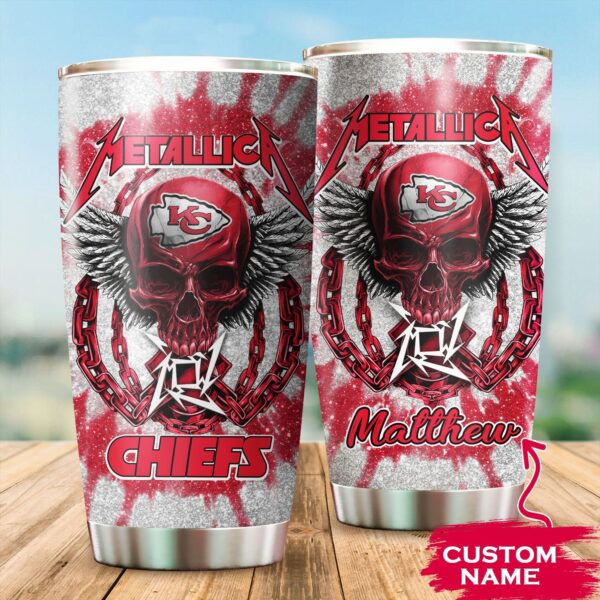 kansas city chiefs metallica custom name tumbler tu010ctnfl m6ttt0189