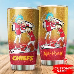 Kansas City Chiefs Rick and Morty Custom Name Tumbler