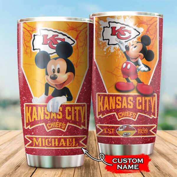 kansas city chiefs tumbler mickey mouse nfl 11 custom name m3htnt0533