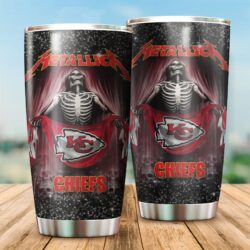 Kansas City Chiefs NFL Tumbler skull Metallica rock band
