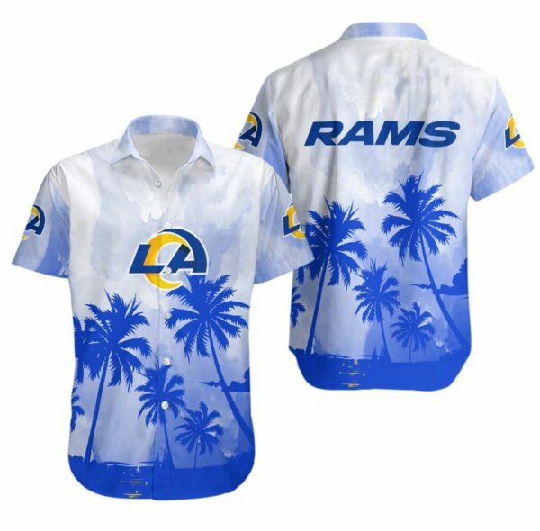 los angeles rams coconut trees nfl gift for fan hawaiian shirt graphic print 9103 zlute