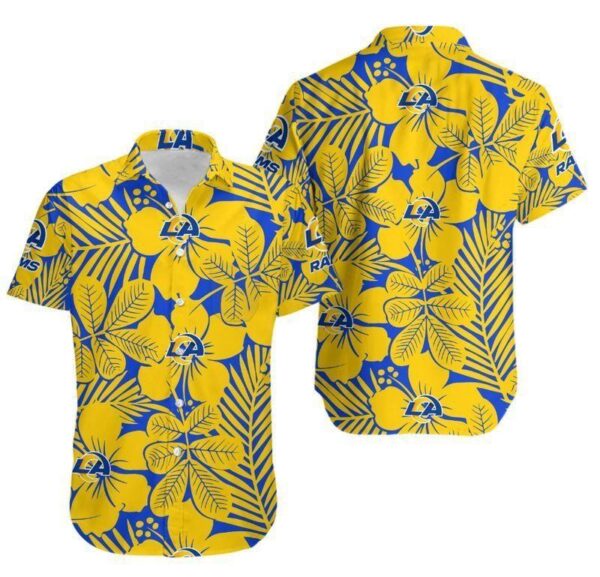 los angeles rams flower hawaii shirt and shorts summer collection h97 2677 a7sgm