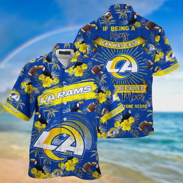 los angeles rams nfl summer hawaiian shirt and shorts sporty mom lets everyone score 1821 jdhpb