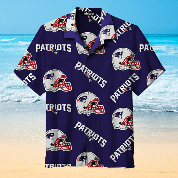 nfl New England Patriots Helmet Hawaiian Shirt 3D All Over Print