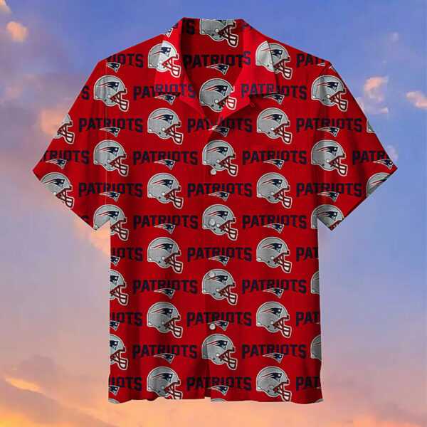 nfl New England Patriots Red Hawaiian Shirt 3D All Over Print