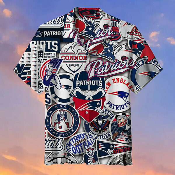 nfl New England Patriots Striped Hawaiian Shirt 3D All Over Print