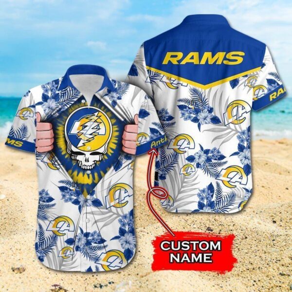 nfl los angeles rams grateful dead gift for fan personalized hawaiian shirt 26 short 2611