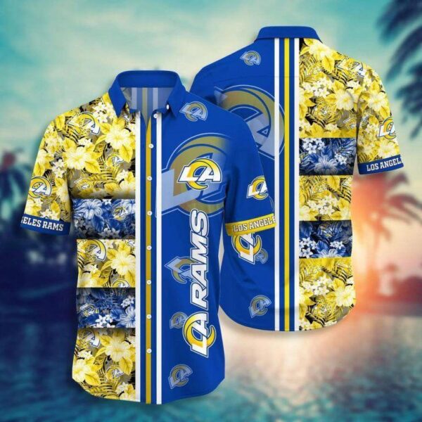 nfl los angeles rams tropical beach summer trendy hawaiian shirt aloha shirt 7012 0a3eu