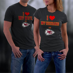 I love my Husband and Wife Kansas City Chiefs Shirt, Chiefs Couples T shirt