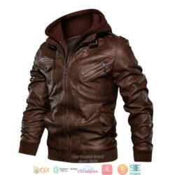 Carolina Panthers NFL Football Sons Of Anarchy Brown Motorcycle Leather Jacket