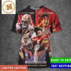 NFL Head To Head San Francisco 49ers Vs Kansas City Chiefs Super Bowl LVIII 3D t-shirt