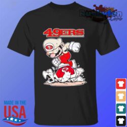 Mario fan 49ers stomps on Chiefs super bowl 2024 shirt