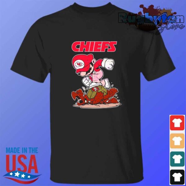 Mario fan Chiefs stomps on 49ers super bowl 2024 shirt